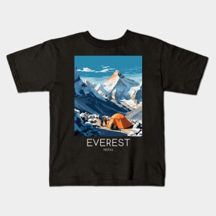 A Pop Art Travel Print of Mount Everest - Nepal Kids T-Shirt